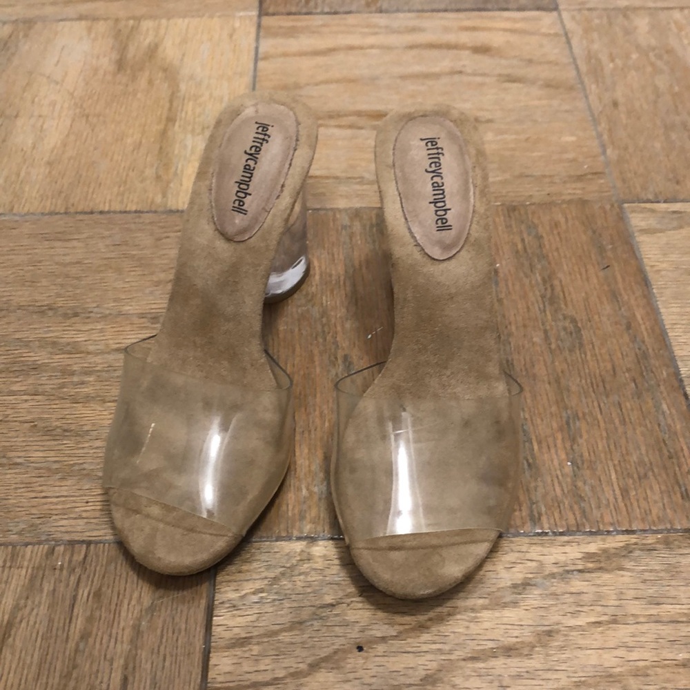 Jeffrey Campbell clear lucite sandal heel